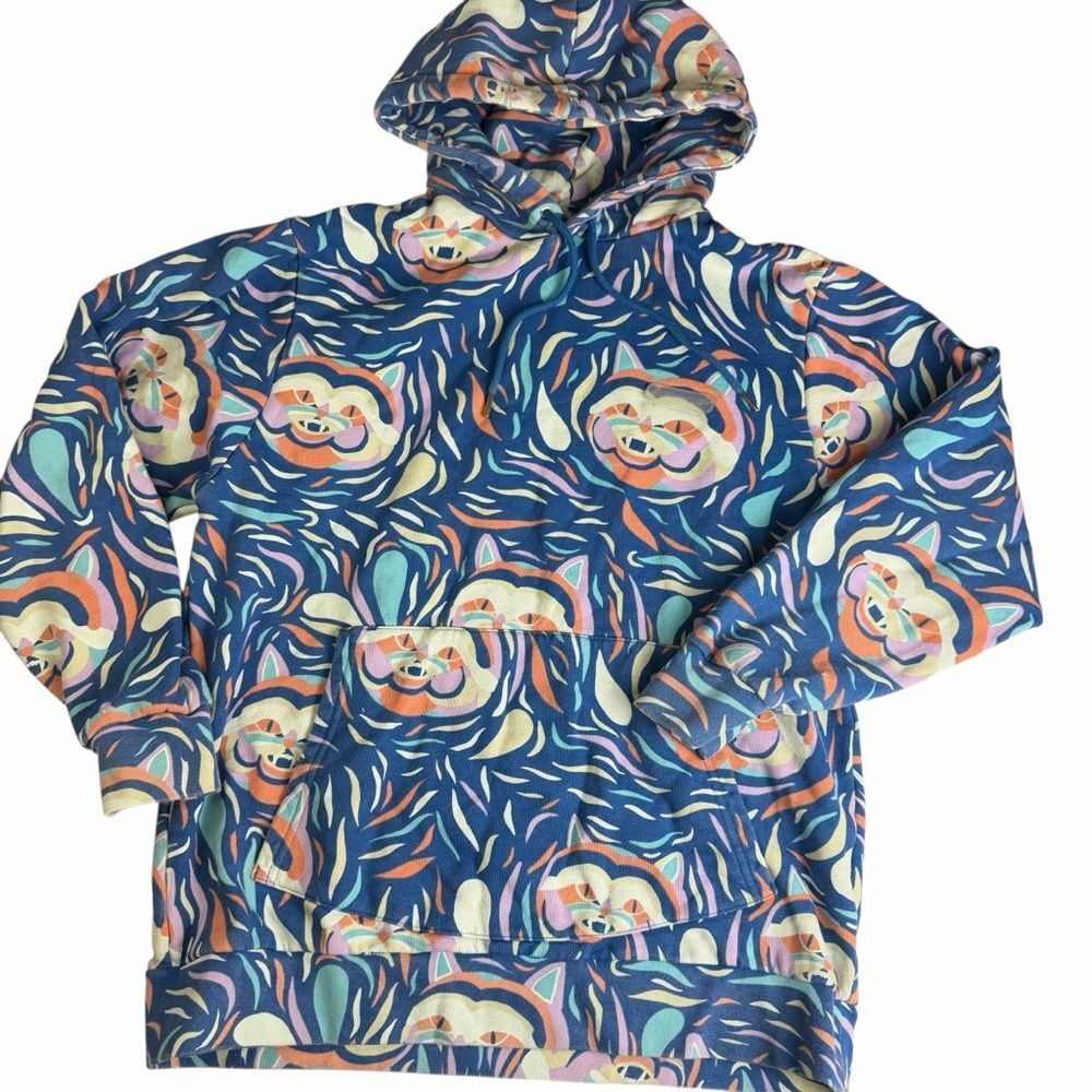 RIPNDIP tiger face print pullover Hoodie sweatshirt multicolored RARE small
